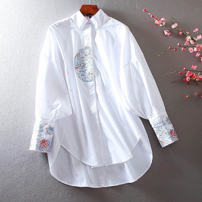 เสื้อลินิน เสื้อผ้าฝ้ายลินิน เสื้อเชิ้ตผ้าลินิน ปักลายสวยๆด้วยด้าย สไตล์VINTAGE