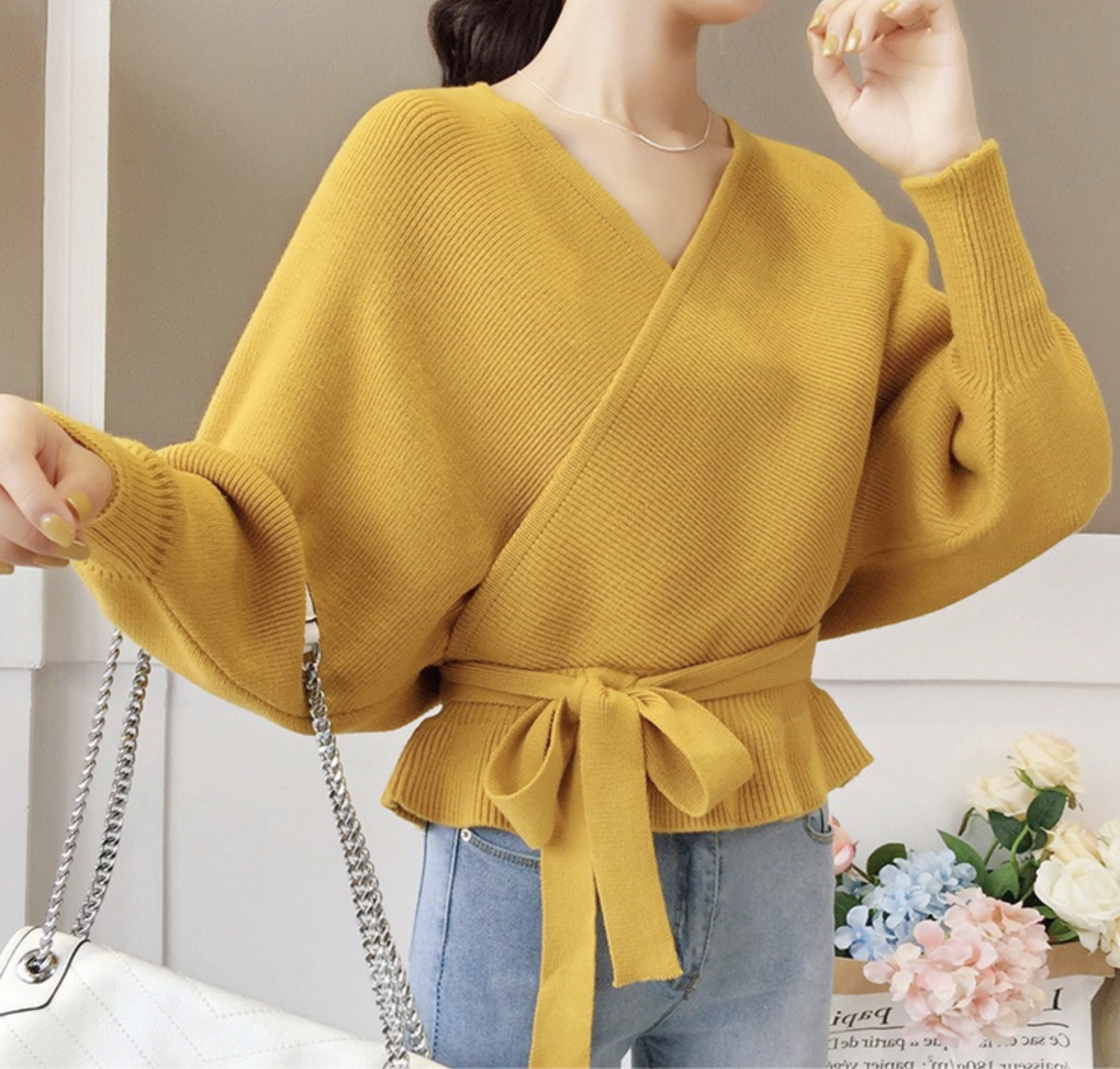 เสื้อไหมพรม ทรงสวย เซ็กซี่ โชว์แผ่นหลัง จั๊มเอว พร้อมส่ง