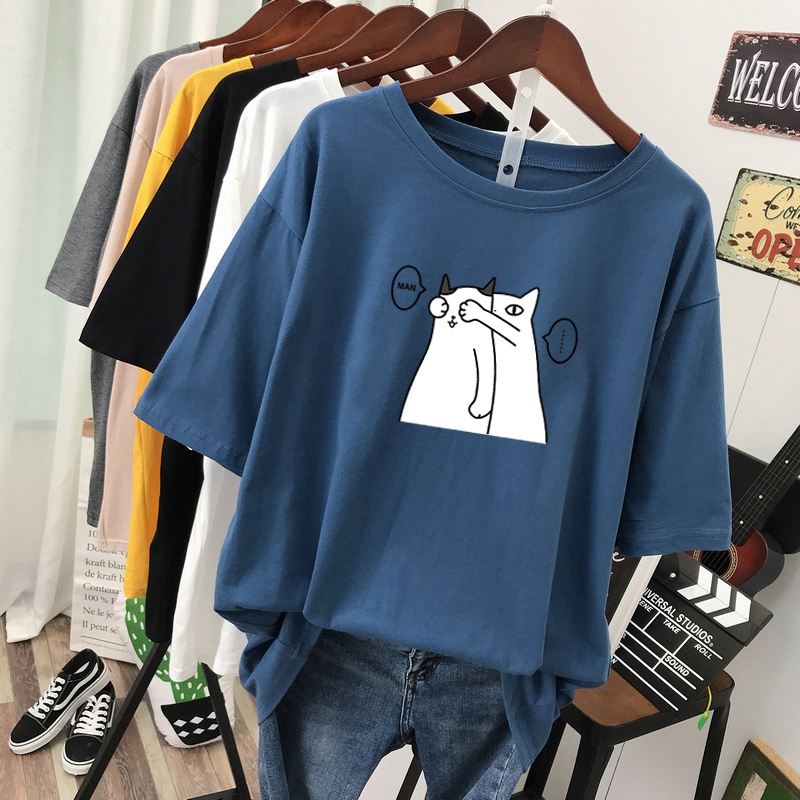 เสื้อยืดคอตตอน สกรีนลายน่ารัก มีหลากหลายสี ส่งฟรีทั่วไทย BY JIMIAO