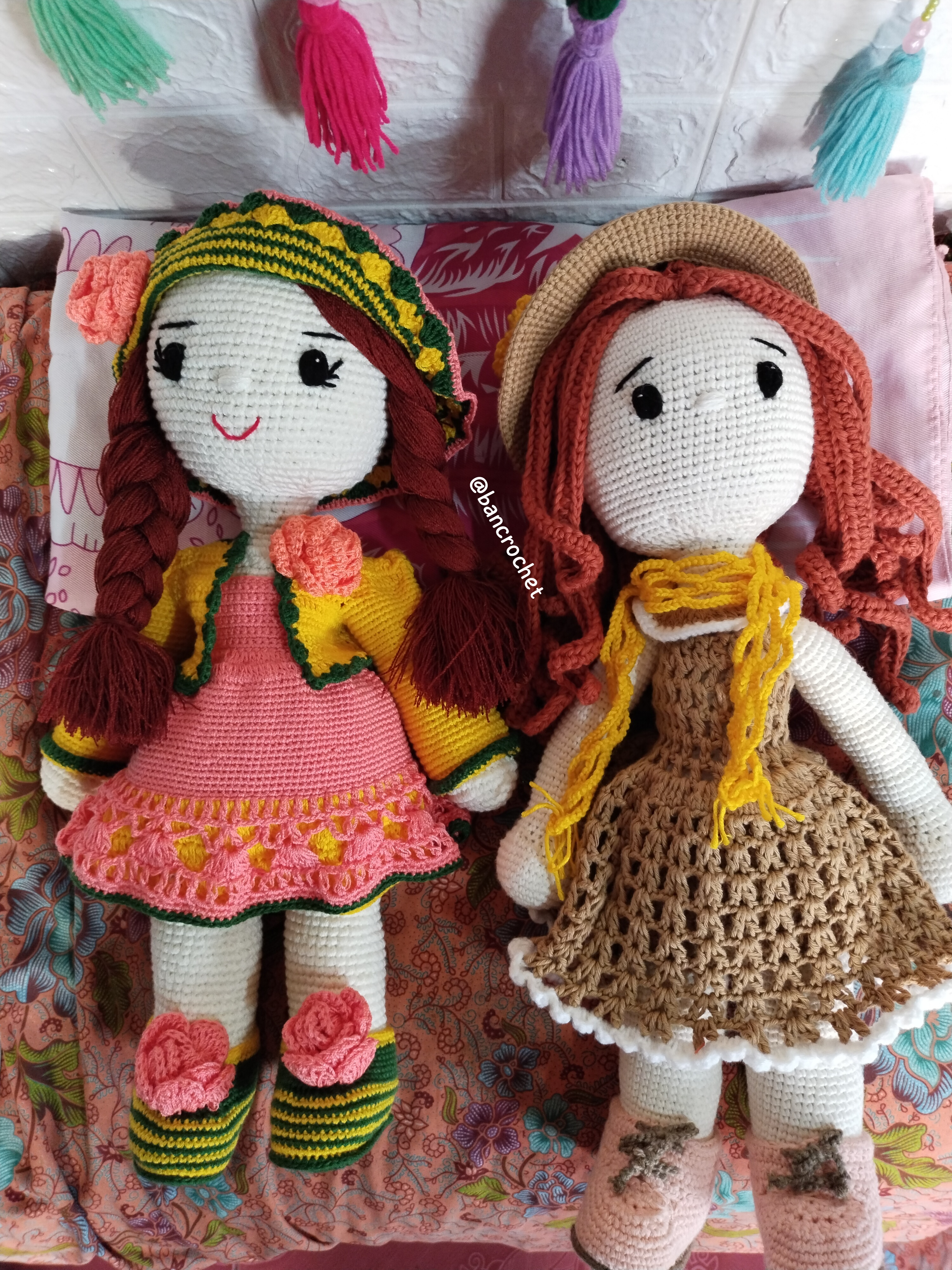 Bancrochet ตุ๊กตาถักรูปคน Crochet Doll หลากสี 14 inch