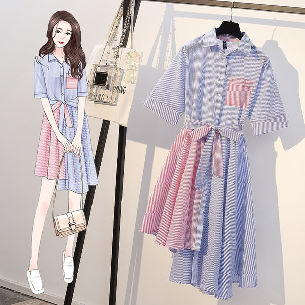 เดรสคนอ้วน เดรสสาวอวบ ชุดเดรสคนอ้วนวัยรุ่น BY PLUS SIZE Girl