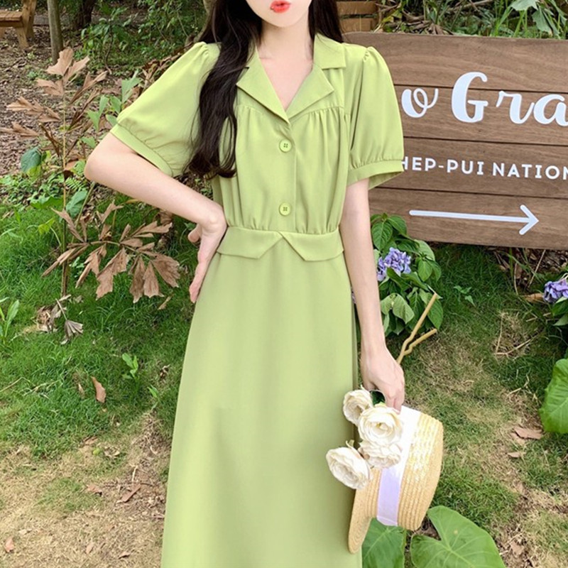 เดรสแขนสั้นมีไซส์L-4XLอก38-47นิ้ว