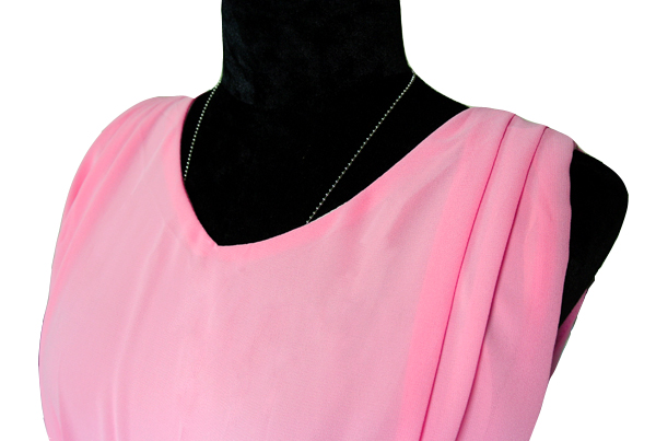 ชุดเดรสยาวชีฟองแขนกุด