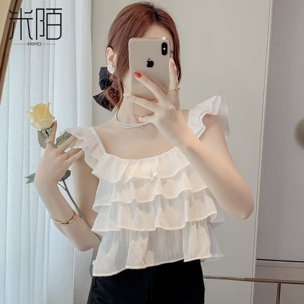 เสื้อลูกไม้ แขนสั้น
