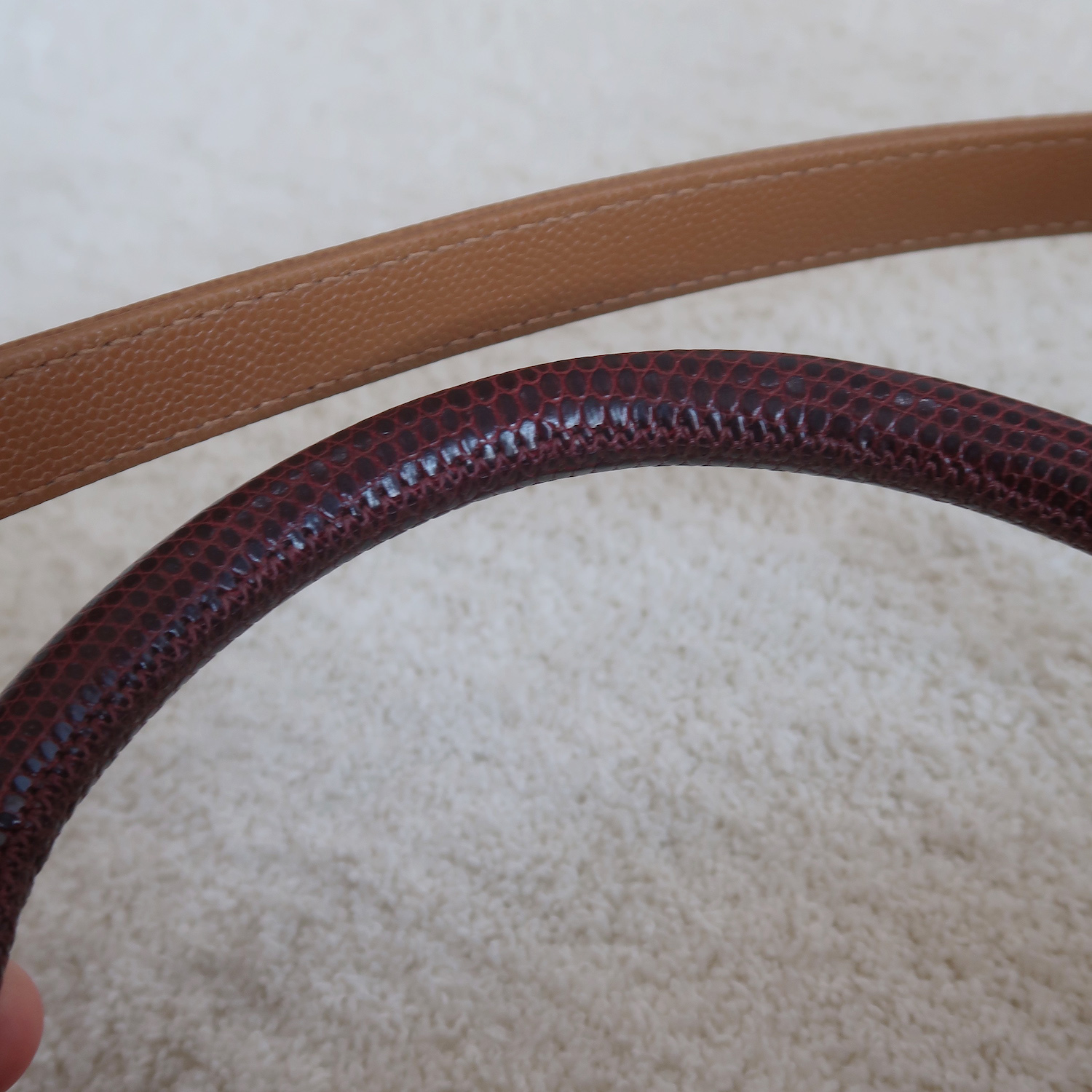 Chanel Caramel Caviar Coco Handle Lizard Medium 13" RHW