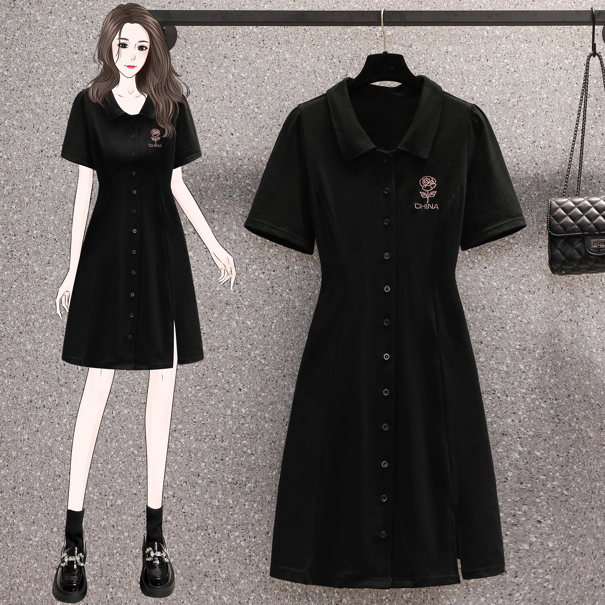 เดรสแขนสั้น มีไซส์ L-4XLอก 38-47 นิ้ว ใส่ได้ทั้งสาวหุ่นดีน่ารักจนถึงสาวอวบพลัสไซส์ จัดส่งฟรี! ทักแชทสั่งซื้อ