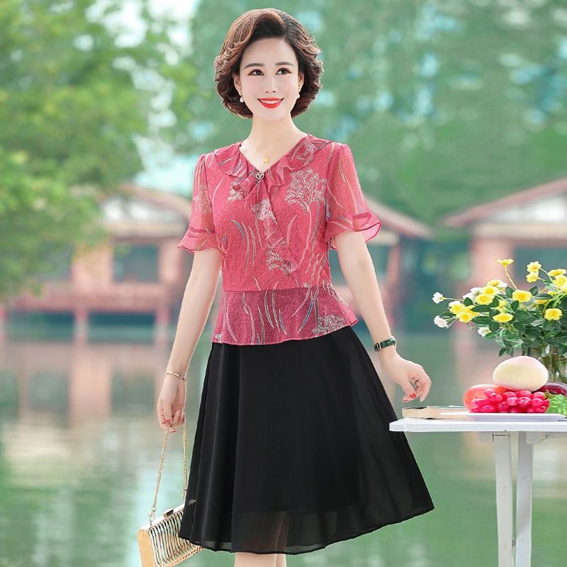 เดรสวัยผู้ใหญ่40-60ปีเดรสคุณแม่