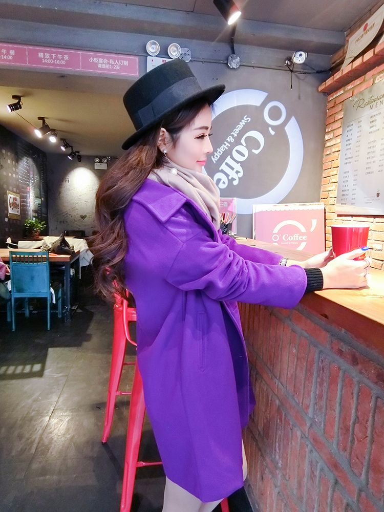 เสื้อโค้ทกันหนาว สีม่วง สีแรง ใส่ออกมาถ่ายรูปขับผิวมากๆ ผ้า วูลผสมสำลี พร้อมบุซับในกันลม พร้อมส่งเลยจ้าา ม่วง ตามภาพสินค้าจริง