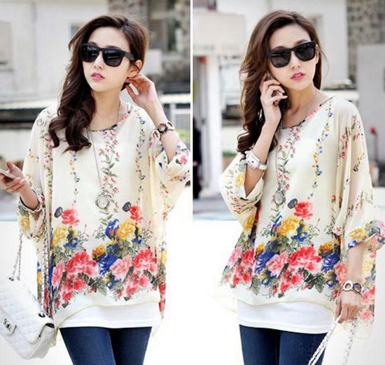 เสื้อเชิ้ต เสื้อแฟชั่น ผ้าชีฟอง เสื้อแบบหลวม ๆ เพ้นท์ ลายดอกไม้ สีสวย ใส่คลุม เสื้อกล้าม แบบเท่ ๆ เปรี้ยว ๆ แบบ มีสไตล์ 952208