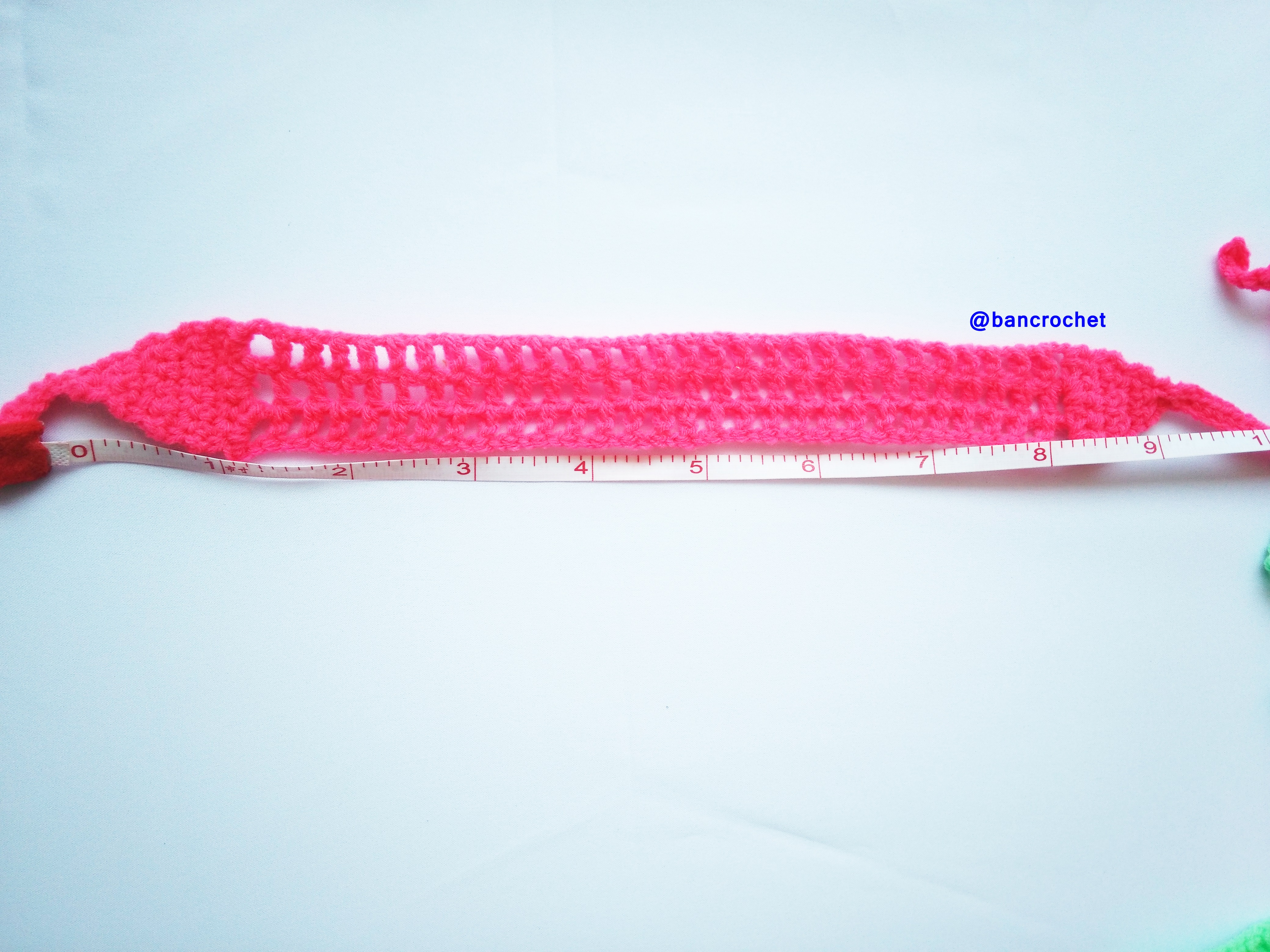 Bancrochet ที่คาดผมถักโครเชต์ crochet headband ชมพู 1-1.5*13 inch