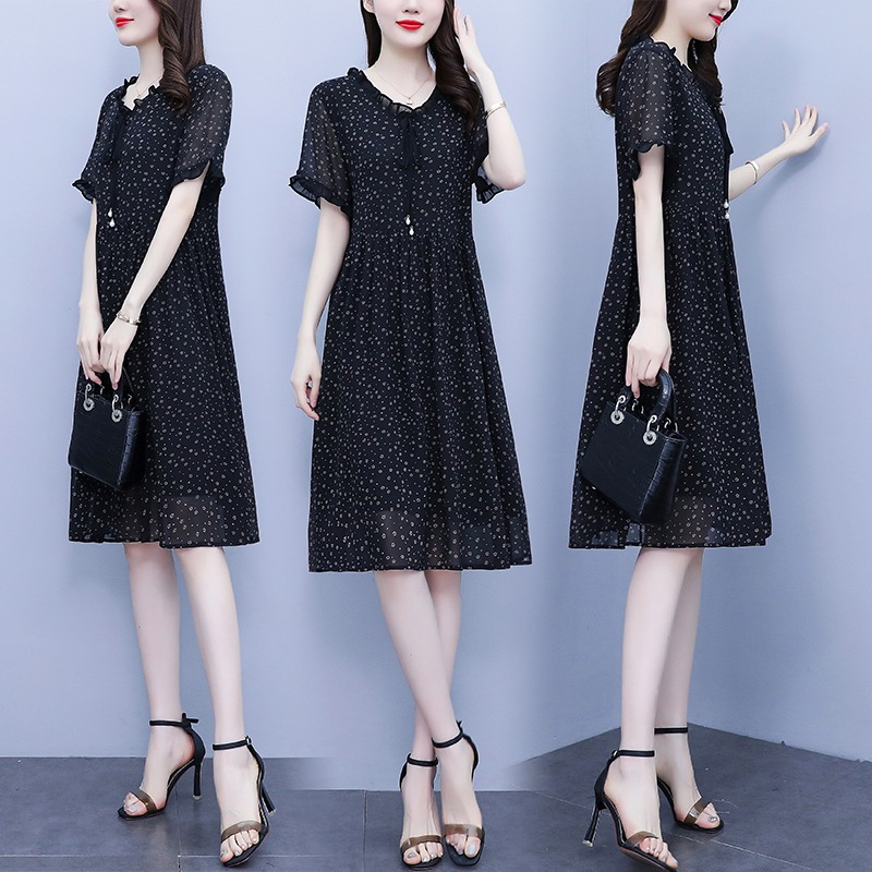 เดรสแขนสั้น มีไซส์ L-5XLอก 38-48 นิ้ว ใส่ได้ทั้งสาวหุ่นดีน่ารักจนถึงสาวอวบพลัสไซส์