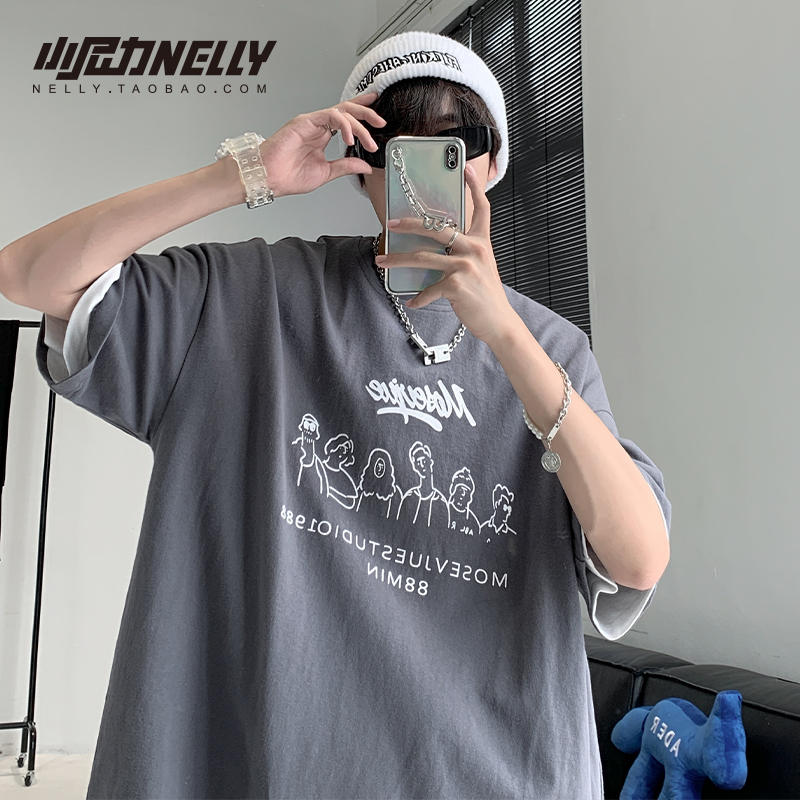 เสื้อยืดคอกลม ผู้ชาย เสื้อยืดผู้ชายเกาหลี เสื้อยืดเกาหลี แบรนด์ NELLY