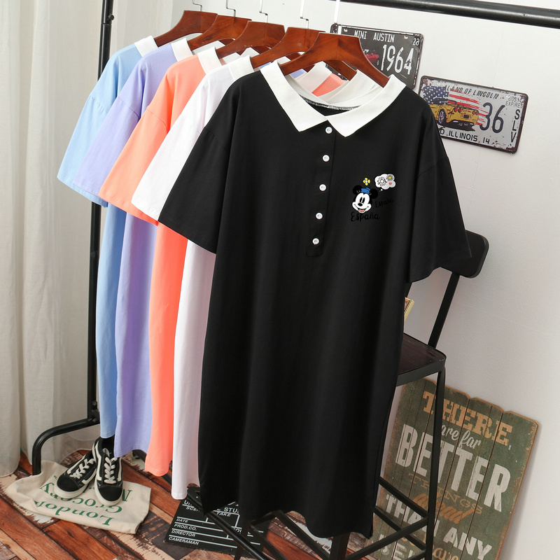 เดรสสไตล์เสื้อยืด S-3XL(อกเสื้อยืด 43- 51 นิ้ว)ใส่สบายๆอยู่บ้าน ใส่นอน
