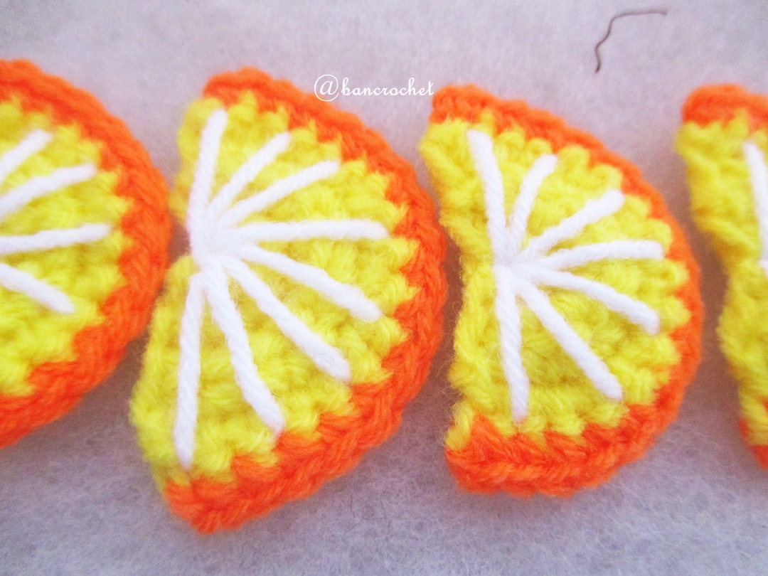 ส้มถักโครเชต์ orange fruit crochet