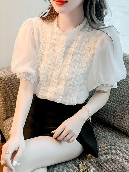 เสื้อลูกไม้ แขนสั้น