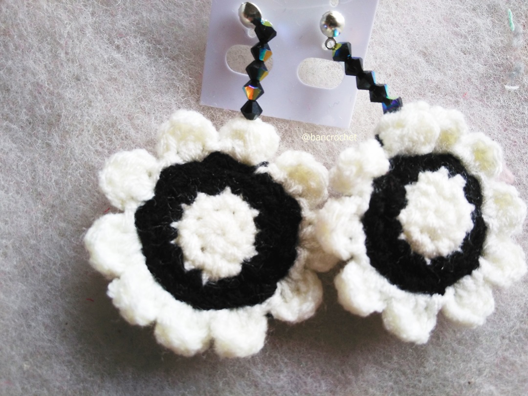 ต่างหูถักโครเชต์ crochet earrings หลากสี 4-6 นิ้ว