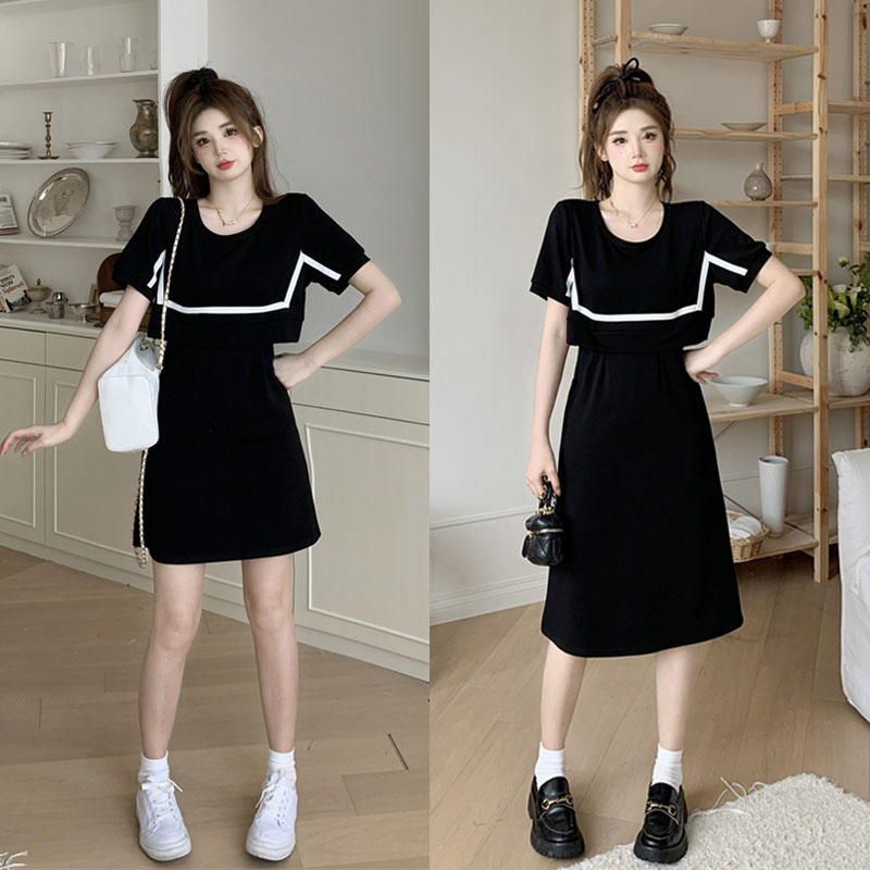 เดรสแขนสั้น มีไซส์ L-4XLอก 38-47 นิ้ว ใส่ได้ทั้งสาวหุ่นดีน่ารักจนถึงสาวอวบพลัสไซส์ จัดส่งฟรี! ทักแชทสั่งซื้อ
