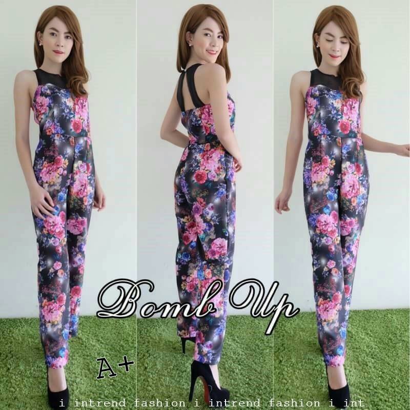Jumpsuit644 จัมพ์สูทขายาวทรงสวย ตัดต่อช่วงอกผ้าแก้ว มีซิปหลังยาวถึงสะโพกใส่ง่าย ผ้ามิลินเกรดเอเนื้อหนาลายดอกไม้ งานดีผ้าสวย ใส่เก๋ๆ ได้บ่อยไม่มีเบื่อ มี 3 โทนสี ดำ ขาว ชมพู