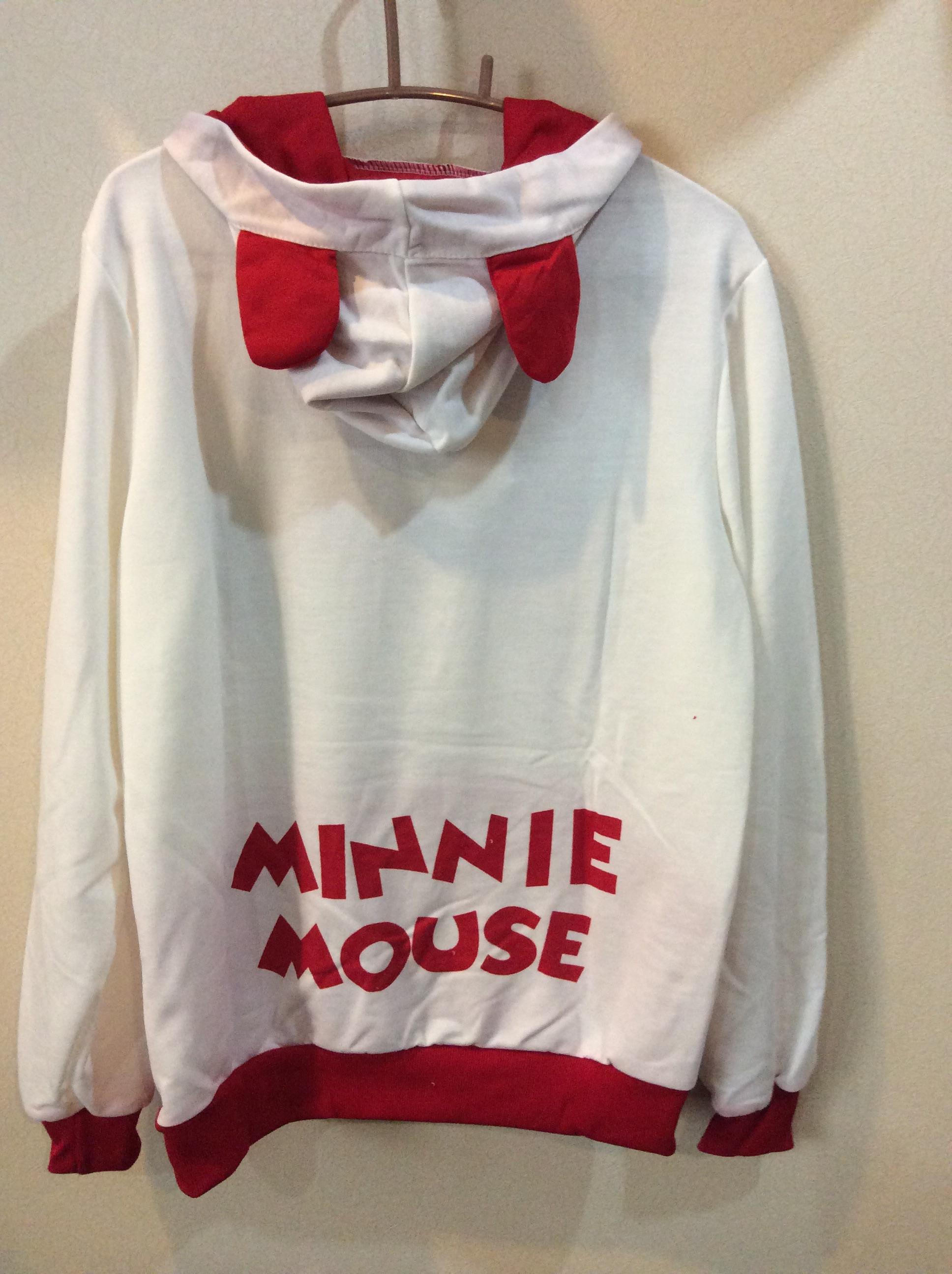 พร้อมส่ง - เสื้อกันหนาวฮู้ดดี้ มินนี่เมาส์ มิกกี้เมาส์ ผ้าไม่หนา ใส่คลุมในวันสบายๆ แฟชั่นเกาหลี น่ารัก เทา,ขาว เลือกสีด้านล่างค่ะ
