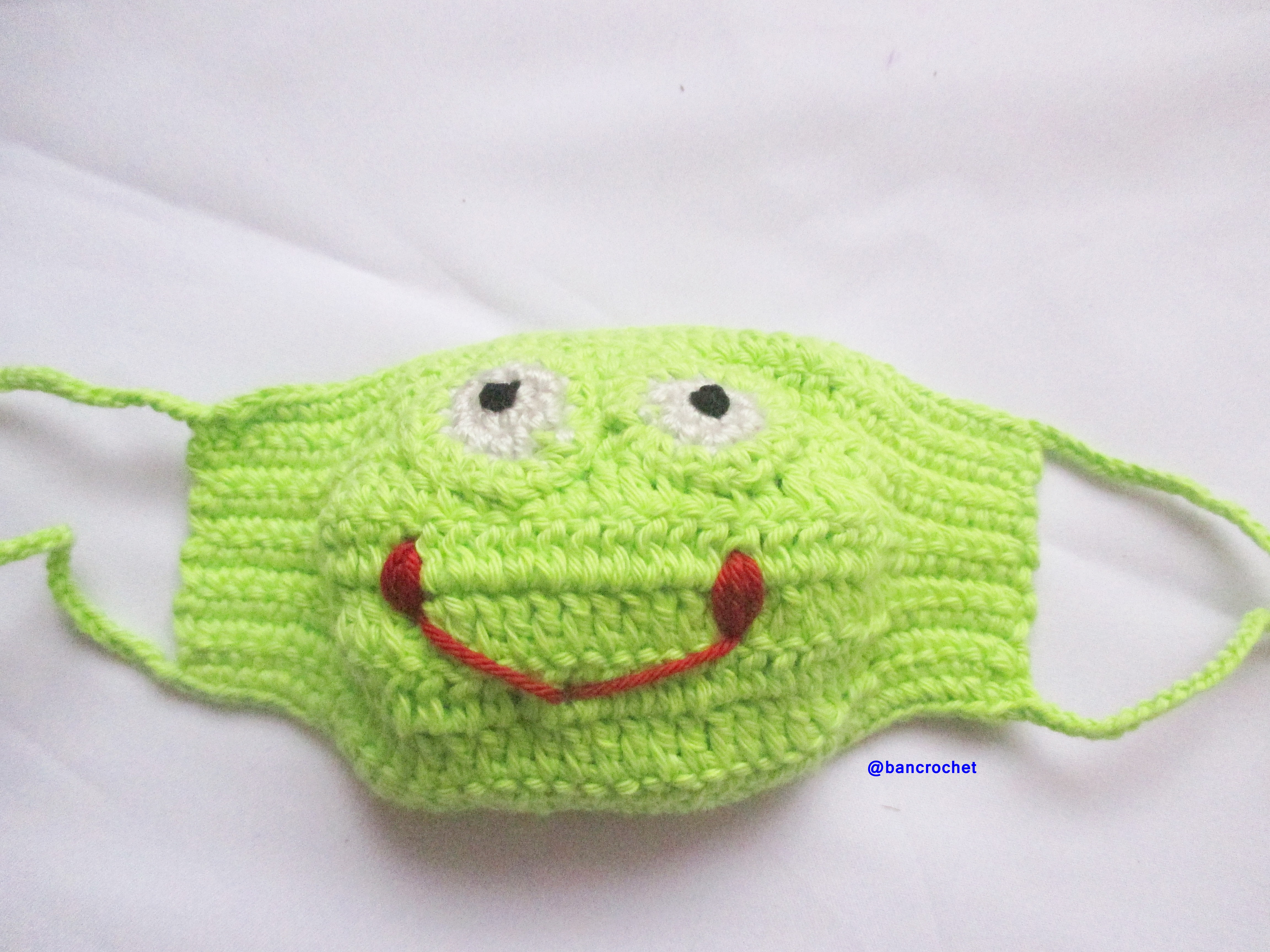 Bancrochet ผ้าปิดจมูกถักโครเชต์ ลายเคโระ Crochet mask fashion หลากสี 4 นิ้ว