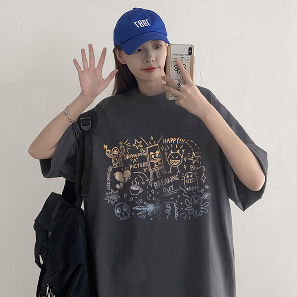 เสื้อโอเวอร์ไซส์เกาหลี เสื้อยืดพลัสไซส์ เสื้อยืดคนอ้วน เสื้อยืดโอเวอร์ไซส์ผู้หญิง