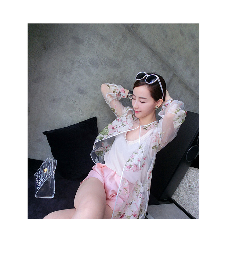 เสื้อคลุม ผ้าแก้ว พร้อมส่ง ลายดอกไม้หวานๆ แบบเก๋ไก๋ไม่เหมือนใคร