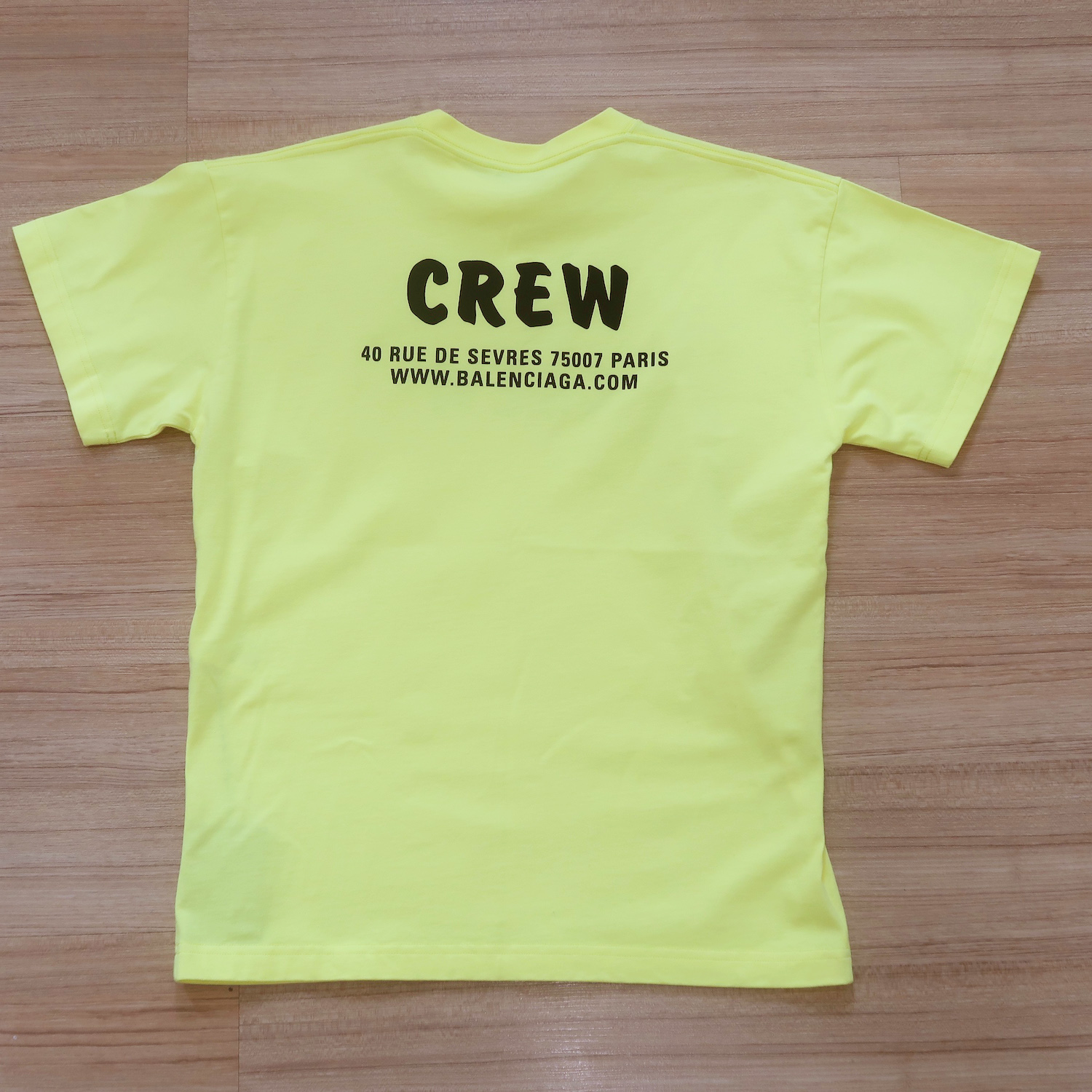 Balenciaga Yellow Crew Slogan Print T-shirt XS