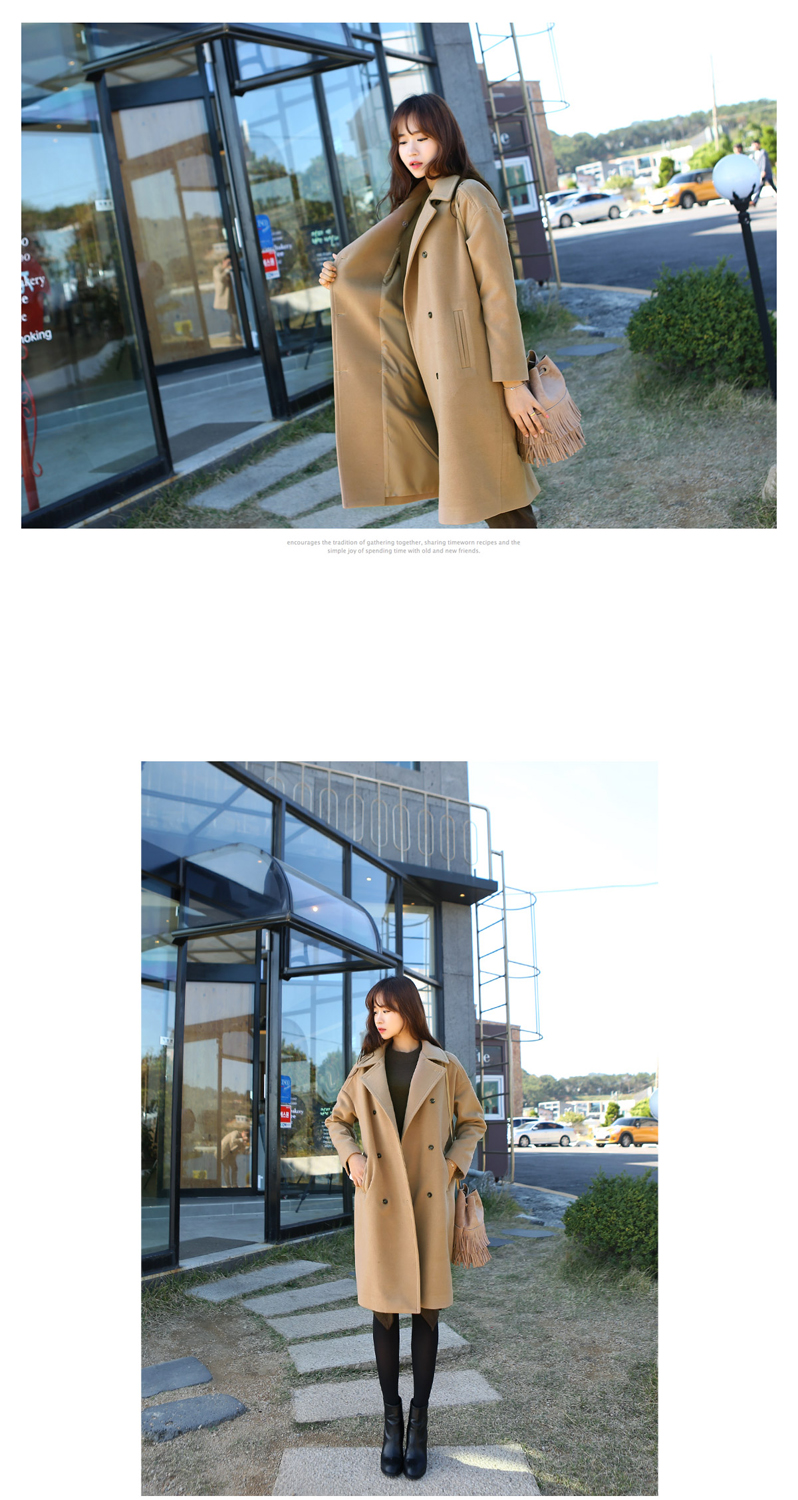 OverCoat เสื้อโค้ทกันหนาวตัวยาว สีน้ำตาล งานดี ผ้าวูลเนื้อดีเรียบไม่เป็นขุย บุซับในกันลมอย่างดี พร้อมส่ง