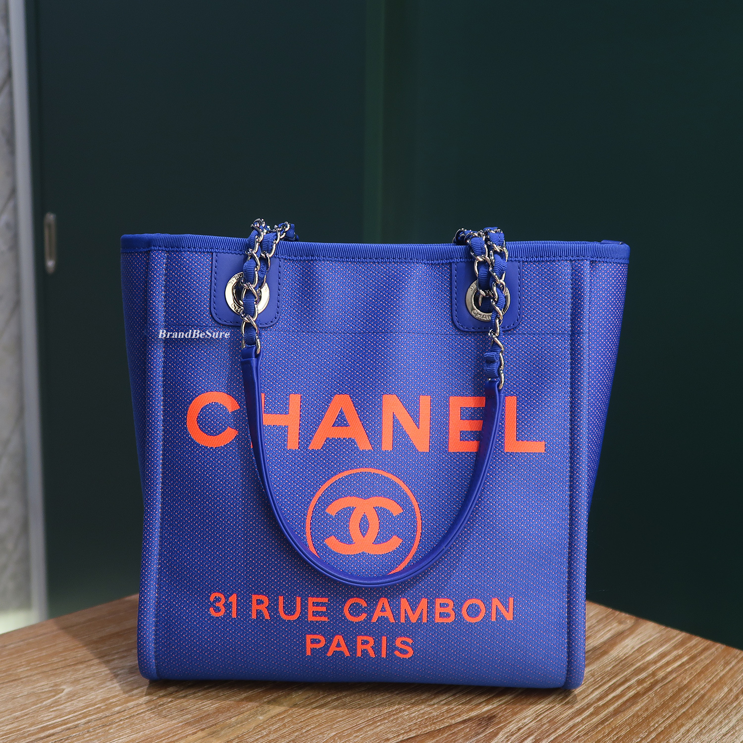 Chanel Blue Microfiber CC Deauville Small Tote