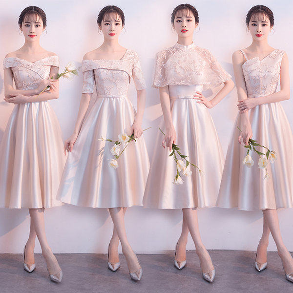 ชุดเพื่อนเจ้าสาวสีครีม ชุดเพื่อนเจ้าสาว ชุดไปงานแต่งงาน