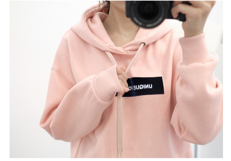 เสื้อกันหนาวฮู้ดดี้ แฟชั่นเกาหลี สีชมพู น่ารักมากจ้า ผ้าเนื้อไม่หนาใส่ในไทยได้จ้า พร้อมส่ง งานจริงในภาพสุดท้าย