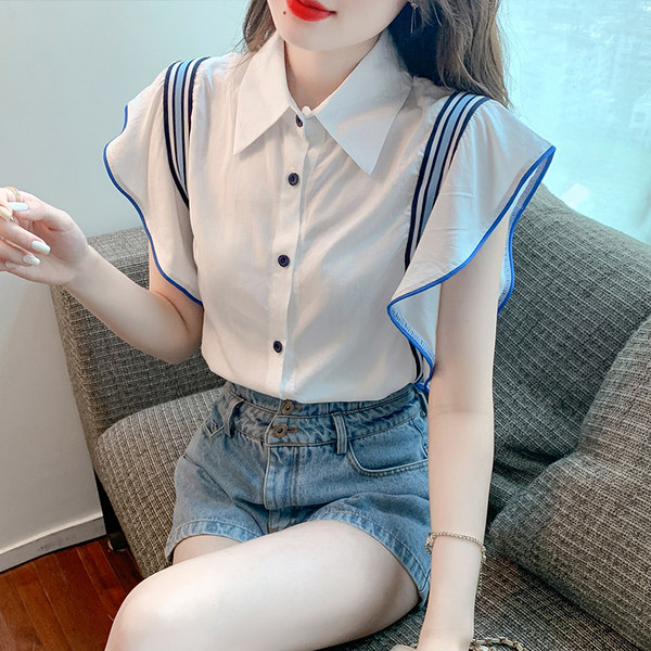 เสื้อลูกไม้ แขนสั้น