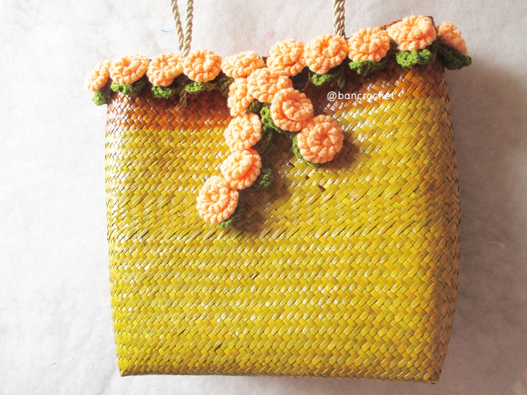 bancrochet กระเป๋ากระจูดสาน ขนาด 12*12*5*25 นิ้ว น้ำตาล 12*12*5*25 นิ้ว