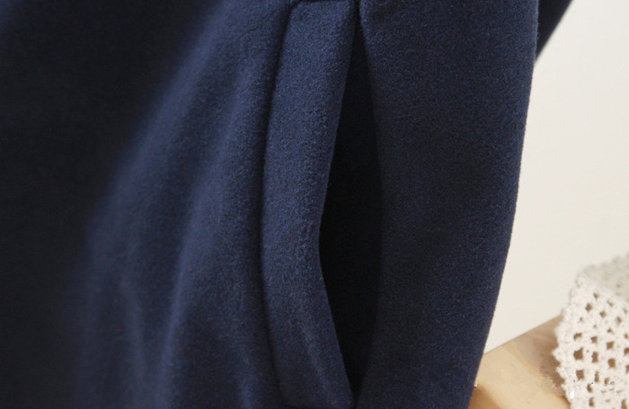 Japan style coat พร้อมส่ง โค้ทกันหนาว ทรงญี่ปุ่นน่ารัก ผ้าสำลีผสมสักหลาด บุซับในกันลม กรม