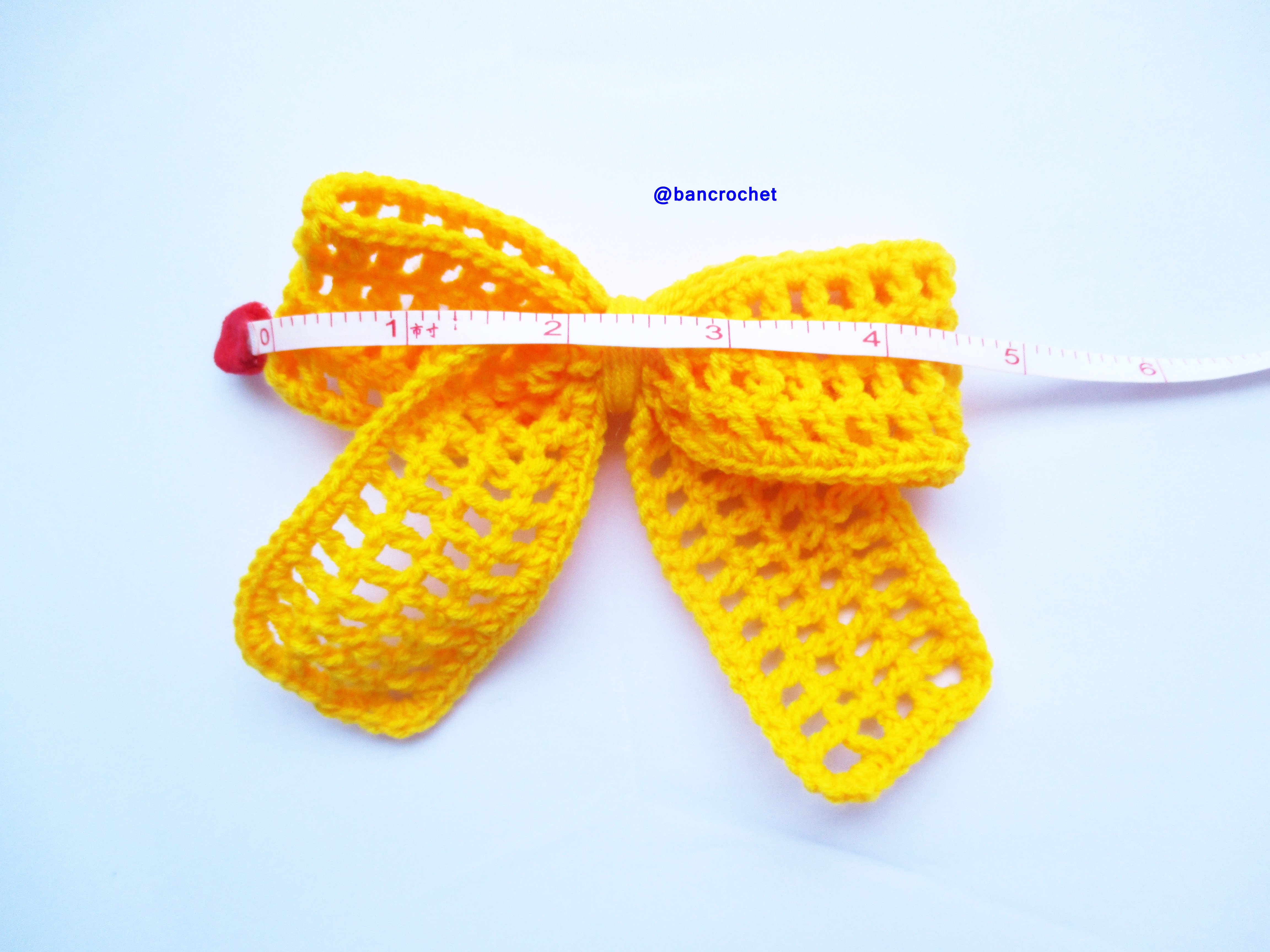 Bancrochet โบว์ถักโครเชต์ Crochet Bow หลากสี 3x5 นิ้ว