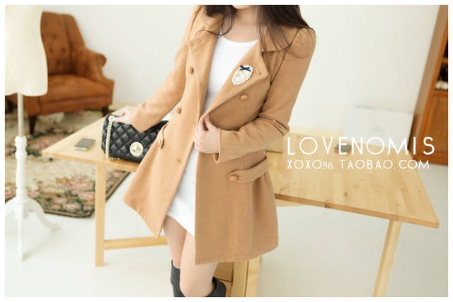 LADY COAT เสื้อโค้ทกันหนาว ทรงหวานๆ สไตล์เกาหลี พร้อมส่ง CAMEL