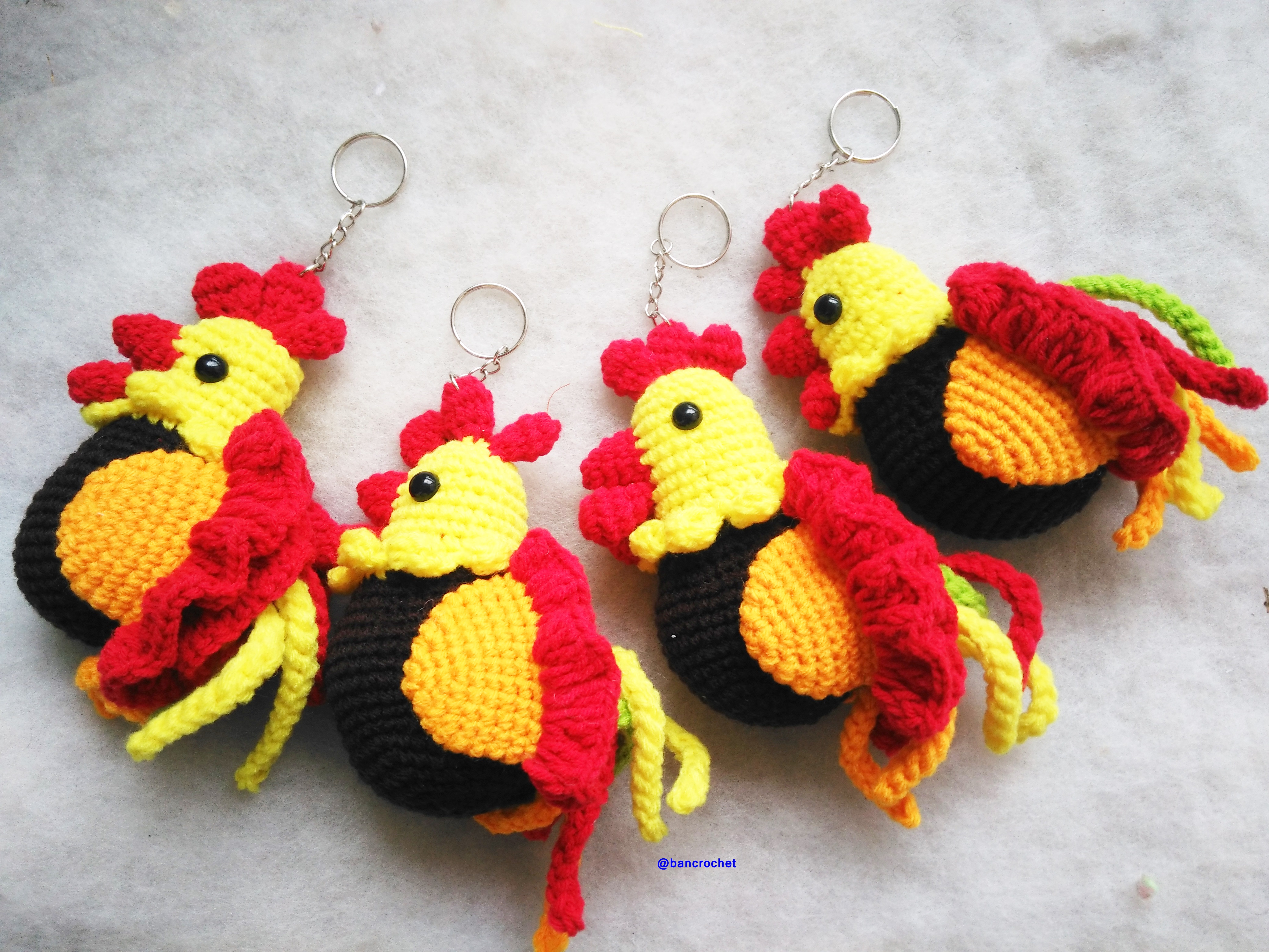 Bancrochet ไก่ถักโครเชต์ crochet chicken doll หลากสี 5 นิ้ว