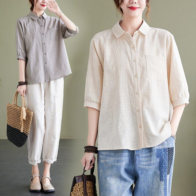 เสื้อลินิน เสื้อผ้าฝ้ายลินิน เสื้อเชิ้ตผ้าลินิน