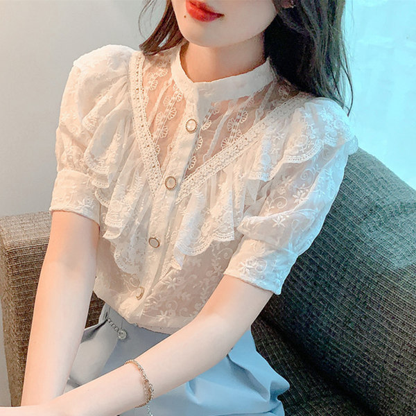เสื้อลูกไม้ แขนสั้น
