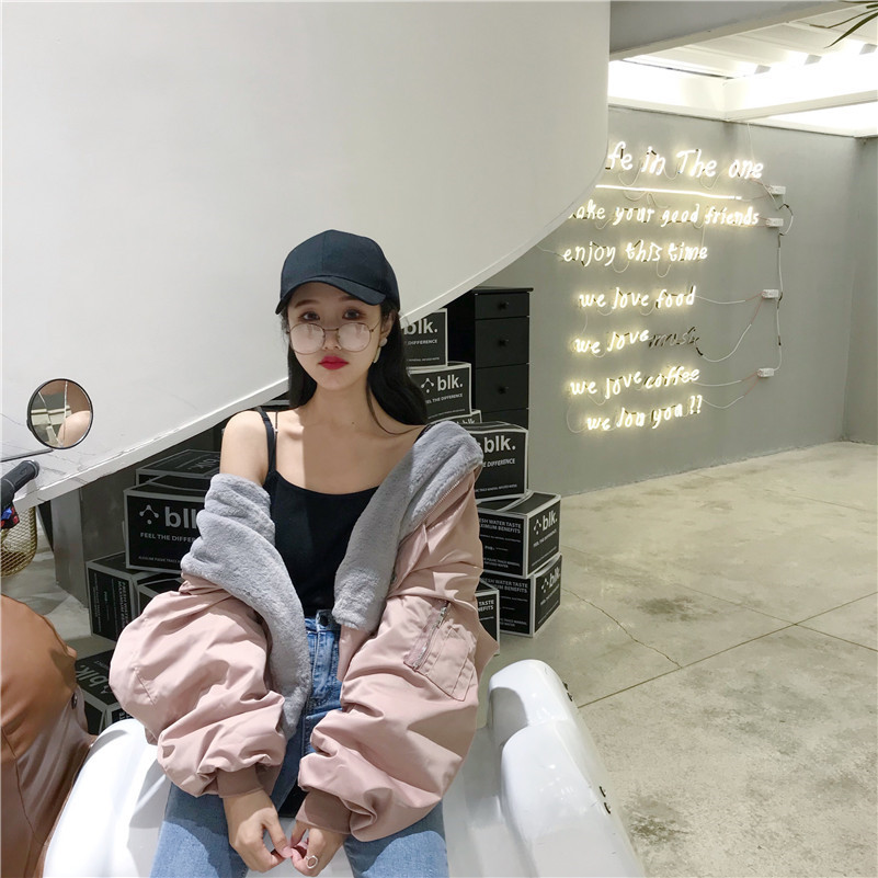 งานจริงน่ารักมาก!! เสื้อกันหนาวบุขนช่วงตัวและฮู้ดนุ่มสุดๆ ทรงโคล่ง Over Size ช่วงแขนบุซับในกันลม งานดีพร้อมส่งจ้า สีชมพูนู๊ด