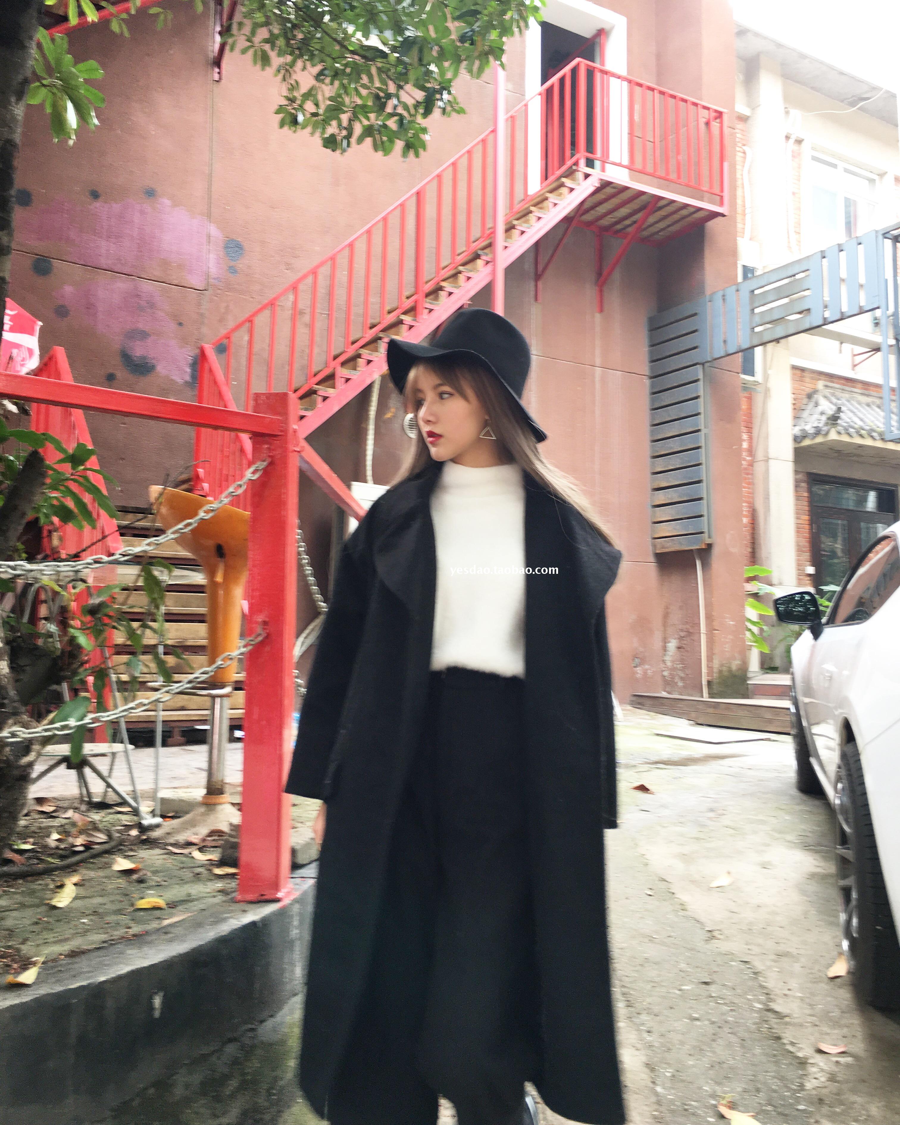 เสื้อโค้ทกันหนาว ทรงยาวโคล่ง แต่งกระเป๋า 4 จุด (กระเป๋าจริง) ผ้าวูลเนื้อละเอียด บุซับในกันลม งานดีค่าา พร้อมส่ง สีดำ