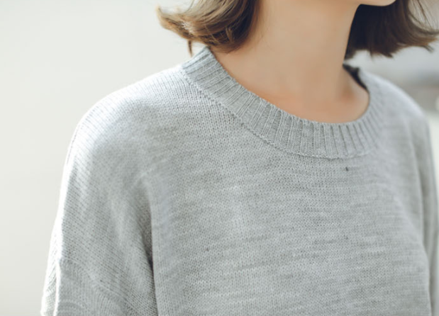 Sweater เสื้อสเวทเตอร์แขนยาว สีเทา ทรงสวย จะใส่เดี่ยวไหรือใส่โค้ทคลุมก็เริ่ด