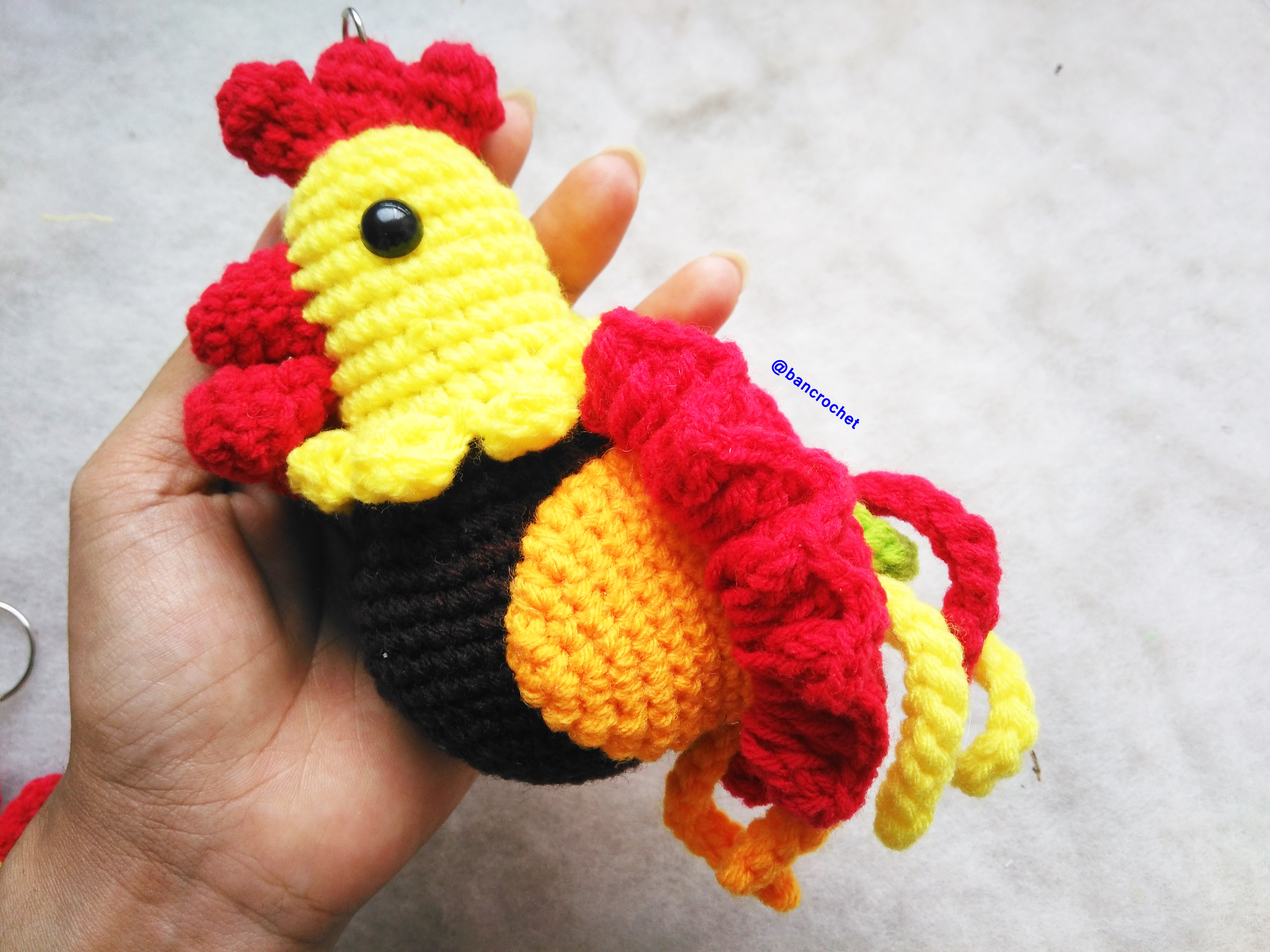 Bancrochet ไก่ถักโครเชต์ crochet chicken doll หลากสี 5 นิ้ว