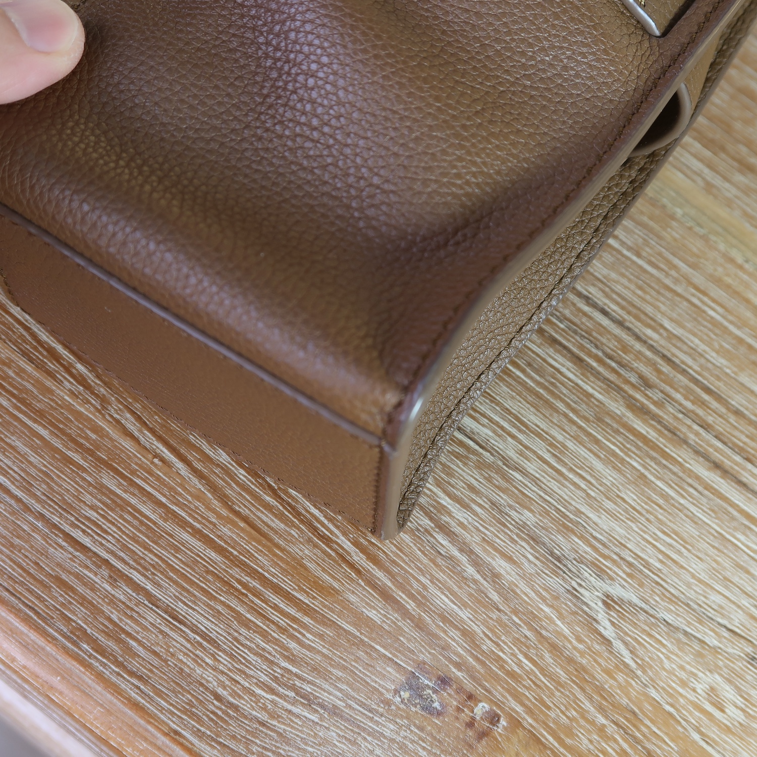 Boyy Brown GrainCalf Leather Soft Scrunchy Phone Bag