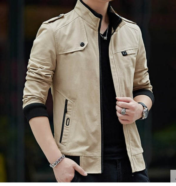 เสื้อ Jacket ผู้ชาย แบบเท่ ๆ ผ้า 2 ชั้น ใส่กันลม กันหนาว เสื้อ jacket แบบมีกระเป๋าหน้า ทรง สวย 63218