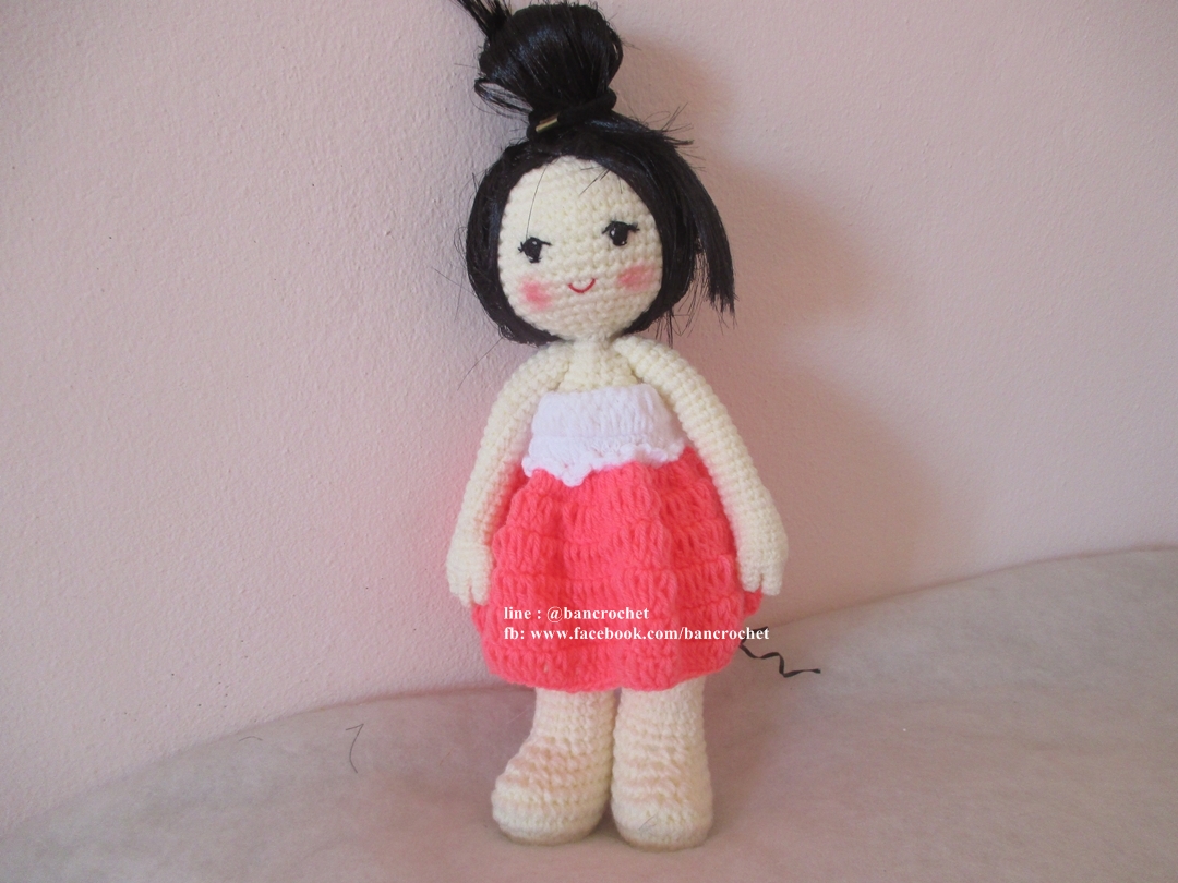 ตุ๊กตาเด็กผู้หญิงถัก ขนาด 10 นิ้ว