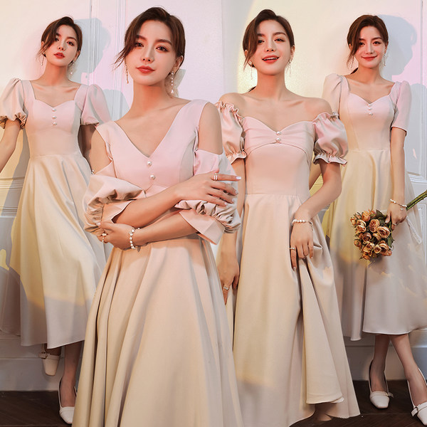 ชุดเพื่อนเจ้าสาว ชุดไปงานแต่งงาน ชุดเพื่อนเจ้าสาวสีครีม