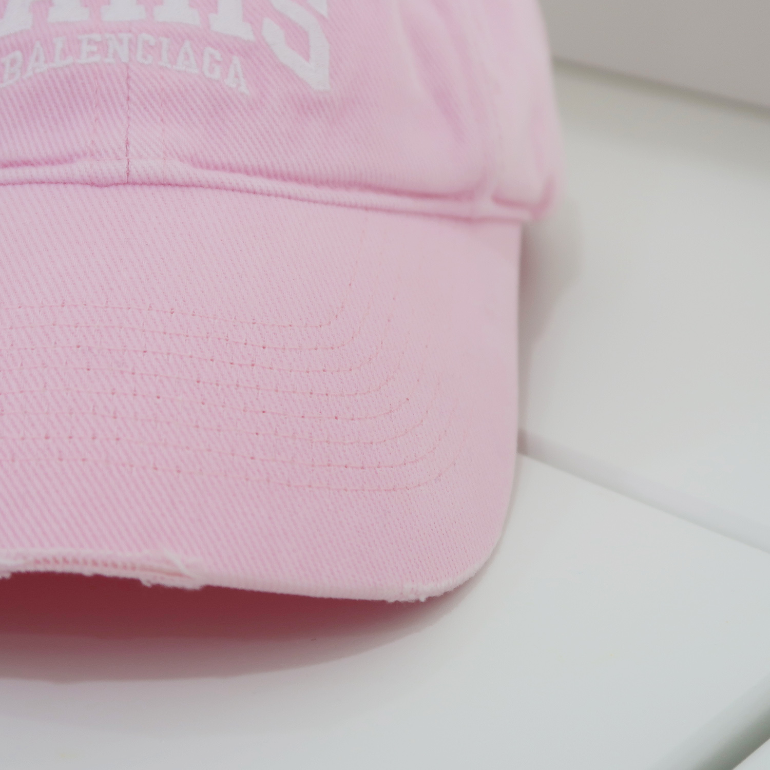 Balenciaga Pink Paris Logo Destroy Cap