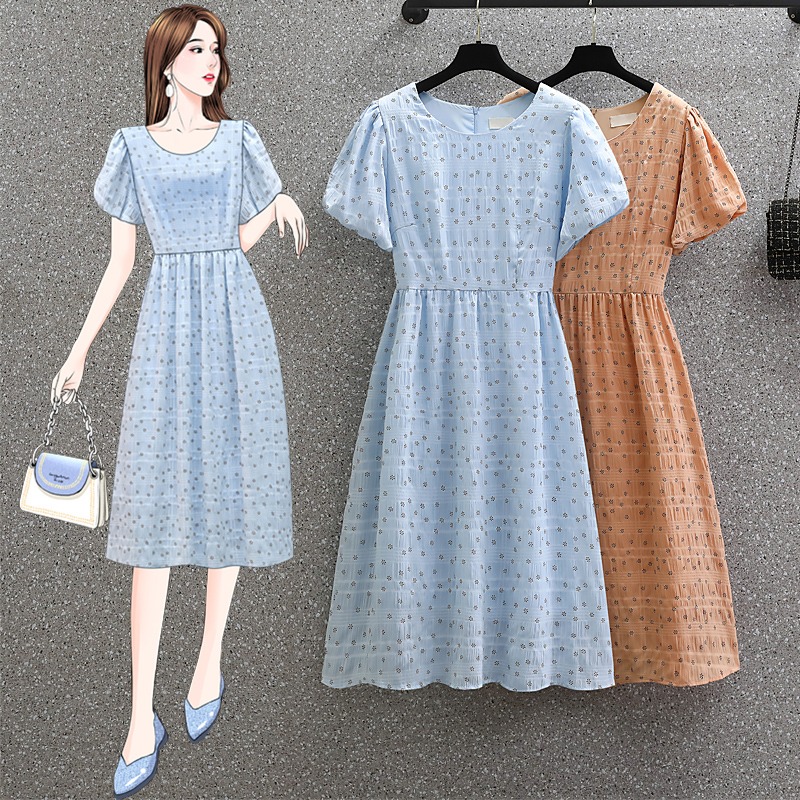 เดรสแขนสั้น มีไซส์ L-4XLอก 38-47 นิ้ว ใส่ได้ทั้งสาวหุ่นดีน่ารักจนถึงสาวอวบพลัสไซส์
