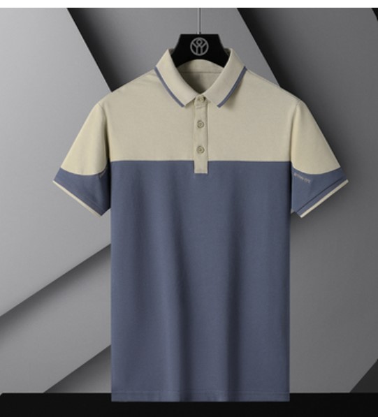 เสื้อ polo ผู้ชาย แขนสั้น เสื้อคอปก สีทูโทน แบบสวย ดีไซน์เก๋ สีขาว กากี ดำ กากี แฟชั่น เสื้อสีทูโทน 141001